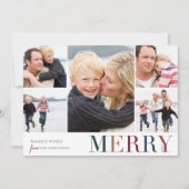 Colorful Collage | Foto Merry & Bright 5 Feestdagenkaart (Voorkant)