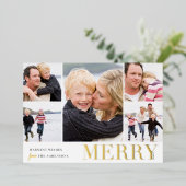 Colorful Collage | Foto Merry & Bright 5 Folie Feestdagenkaart (Staand Voorkant)