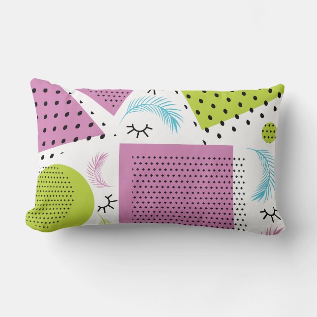 Colorful Collage Gemetrical Shapes Eyelashes Kussen (Voorkant)