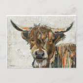 Colorful Collage Highland Cow Briefkaart (Voorkant)