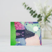 Colorful Collage met Tiny House, Moon, Cat Briefkaart (Staand voorkant)