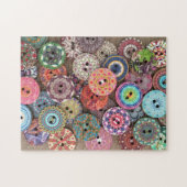 Colorful Collage of Painted Wooden Buttonnen Foto Legpuzzel (Horizontaal)