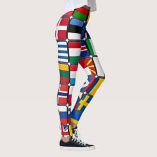 Colorful Collectie of World Flags Leggings
