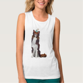 COLORFUL COLLIE EN BLUE BIRD T-SHIRT