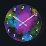 Colorful Color Puff Makeup Beauty Girls Ronde Klok<br><div class="desc">Pas aan met om het even welke tekst.</div>