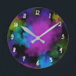 Colorful Color Puff Makeup Beauty Girls Ronde Klok<br><div class="desc">Pas aan met om het even welke tekst.</div>