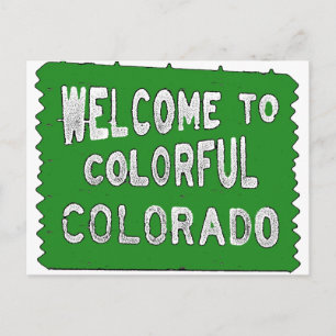 Colorful Colorado green-welkomstteken Briefkaart