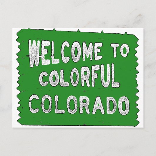 Colorful Colorado green-welkomstteken Briefkaart (Voorkant)