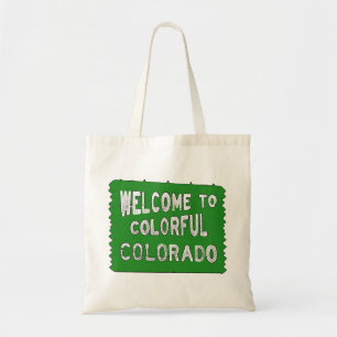 Colorful Colorado green-welkomstteken Tote Bag
