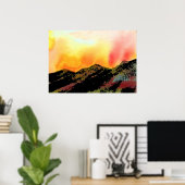 Colorful Colorado Mountain Sunset Poster (Thuiskantoor)