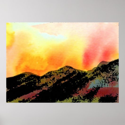 Colorful Colorado Mountain Sunset Poster (Voorkant)