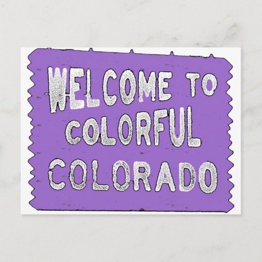Colorful Colorado paars welkomstteken Briefkaart (Voorkant)