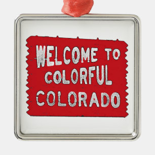 Colorful Colorado red welkomstteken Metalen Ornament