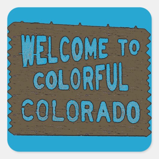 Colorful Colorado welkomstbord blauwe stickers (Voorkant)