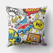Colorful Comic Pop Art Speech Bubble Pattern Kussen (Achterkant)
