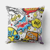 Colorful Comic Pop Art Speech Bubble Pattern Kussen (Voorkant)