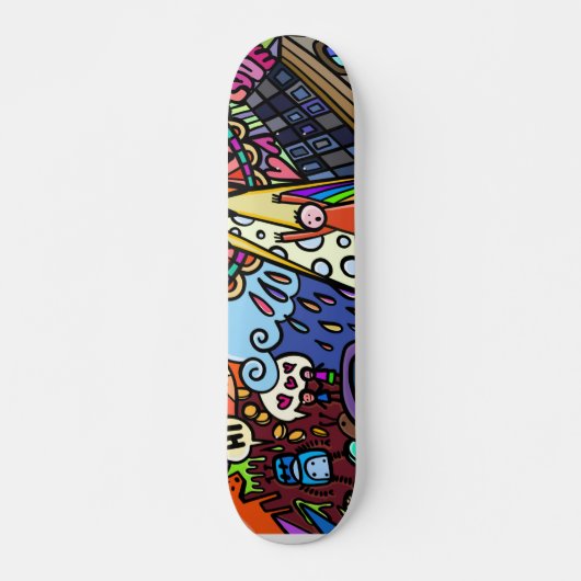 Colorful Comic Sketch Persoonlijk Skateboard (Voorkant)