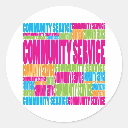 Colorful Community Service Ronde Sticker (Voorkant)