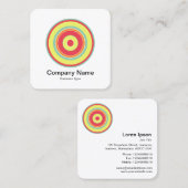 Colorful Concentric Circles 01 Vierkante Visitekaartje (Voorkant / Achterkant)