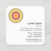 Colorful Concentric Circles 01 Vierkante Visitekaartje (Achterkant)