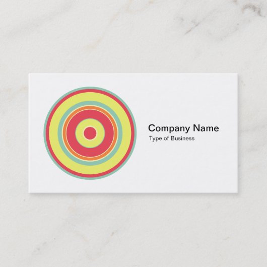 Colorful Concentric Circles 01 Visitekaartje (Voorkant)