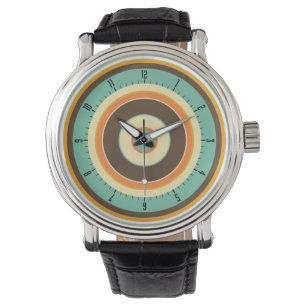 Colorful Concentric Circles 02 Horloge