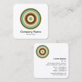 Colorful Concentric Circles 02 Vierkante Visitekaartje (Voorkant / Achterkant)