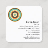 Colorful Concentric Circles 02 Vierkante Visitekaartje (Achterkant)