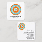 Colorful Concentric Circles 03 Vierkante Visitekaartje (Voorkant / Achterkant)