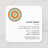 Colorful Concentric Circles 03 Vierkante Visitekaartje (Achterkant)