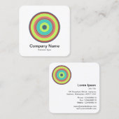 Colorful Concentric Circles 04 Vierkante Visitekaartje (Voorkant / Achterkant)