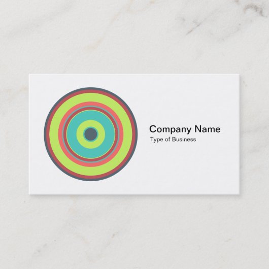Colorful Concentric Circles 04 Visitekaartje (Voorkant)
