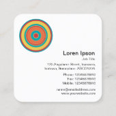 Colorful Concentric Circles 05 Vierkante Visitekaartje (Achterkant)