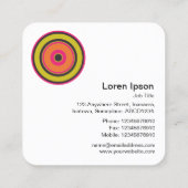 Colorful Concentric Circles 06 Vierkante Visitekaartje (Achterkant)