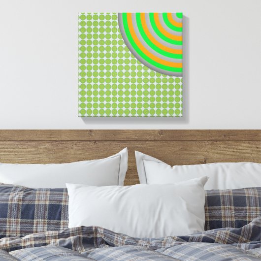 Colorful Concentric Circles Canvas Afdruk (Insitu (Slaapkamer))