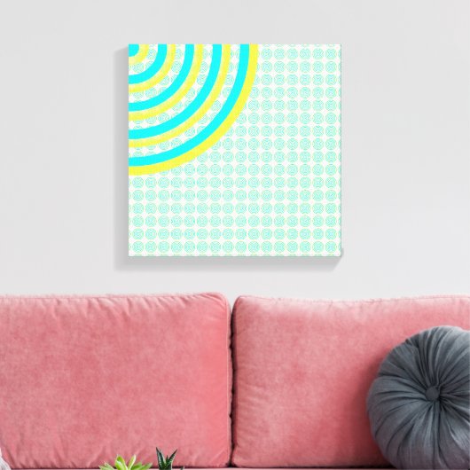 Colorful Concentric Circles Split Canvas Afdruk (Insitu (Woonkamer))