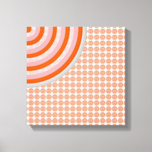 Colorful Concentric Circles Split Canvas Afdruk