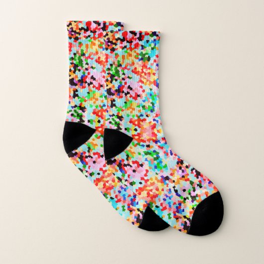 Colorful Confetti Abstract Patroon Sokken (Paar)