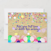 Colorful Confetti and Balloons Happy Birthday Kaart (Achterkant)