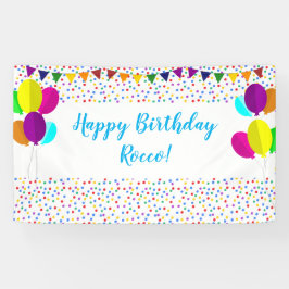 Colorful Confetti and Balloons Happy Birthday Spandoek