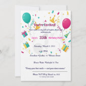 Colorful Confetti Balloons Fun 35th  Kaart (Voorkant)
