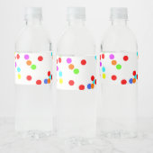 Colorful Confetti Birthday Waterfles Etiket (Flessen)
