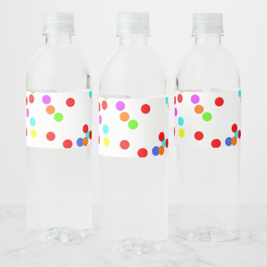 Colorful Confetti Birthday Waterfles Etiket (Flessen)