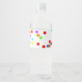 Colorful Confetti Birthday Waterfles Etiket
