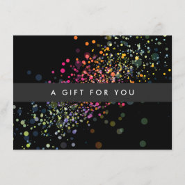 Colorful Confetti Bokeh on Black Gift Certificate