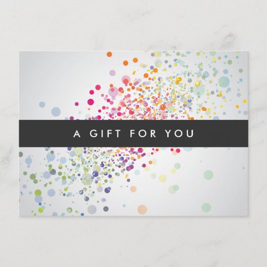 Colorful Confetti Bokeh on Grey Cadeat Certificate (Voorkant)