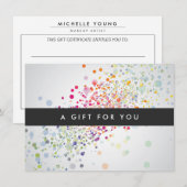 Colorful Confetti Bokeh on Grey Cadeat Certificate (Voorkant / Achterkant)