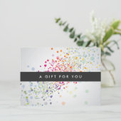 Colorful Confetti Bokeh on Grey Cadeat Certificate (Staand voorkant)