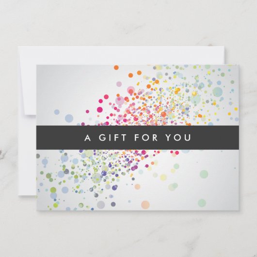 Colorful Confetti Bokeh on Grey Cadeat Certificate (Voorkant)