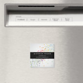 Colorful Confetti Bokeh on Grey Modern Magneet (Insitu (Vaatwasser))
